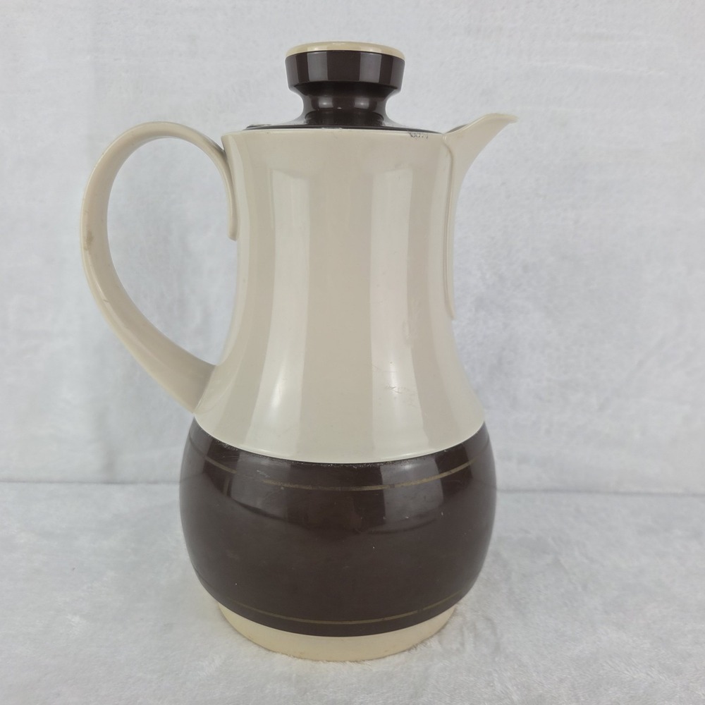 Vintage 1983 Thermos Ingried No 570 Coffee Carafe Brown Cream West Germany